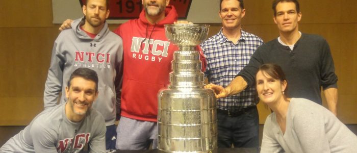 The Stanley Cup with NT's hockey coaches and PE staff - January 29, 2019