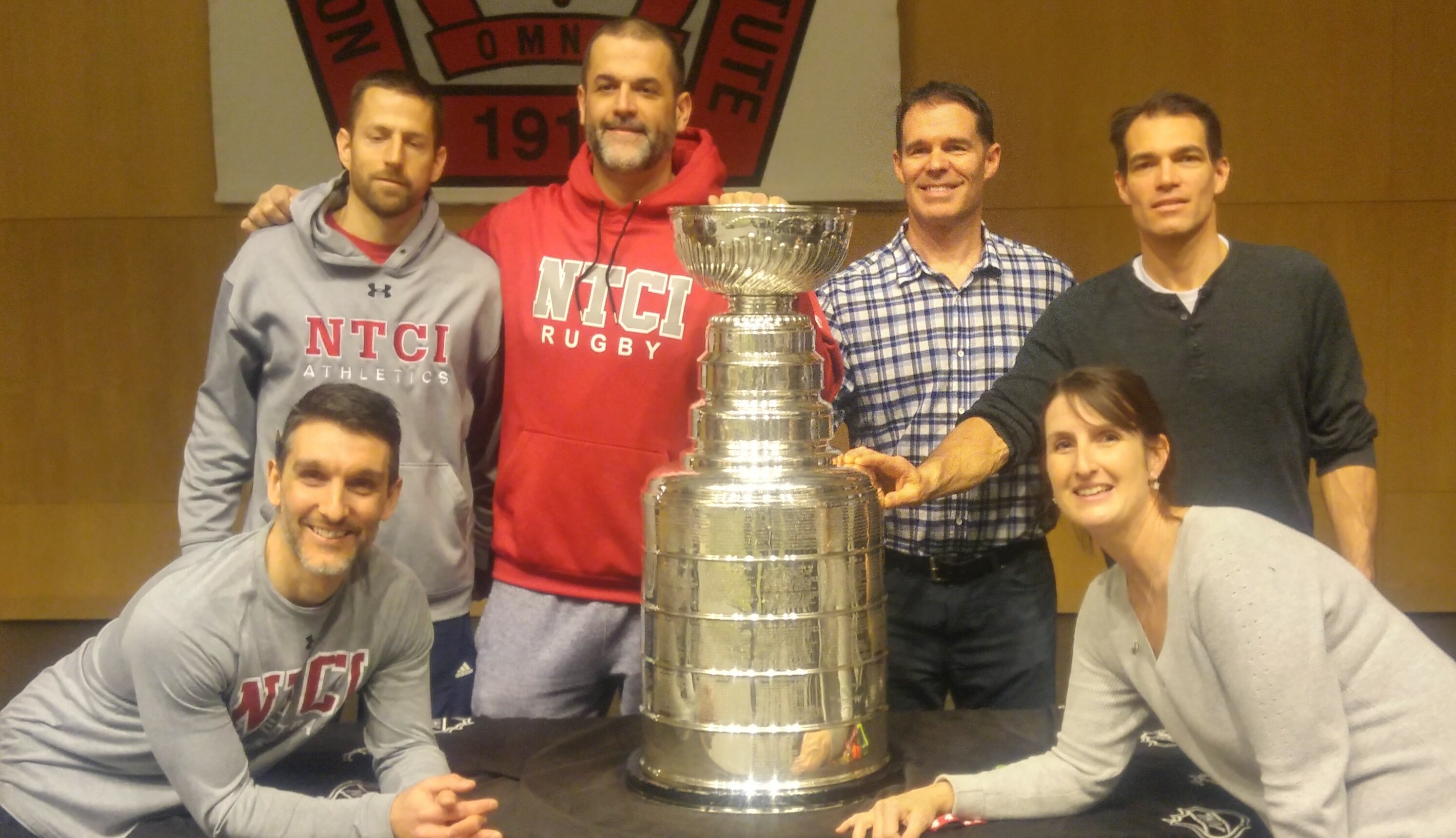 The Stanley Cup with NT's hockey coaches and PE staff - January 29, 2019