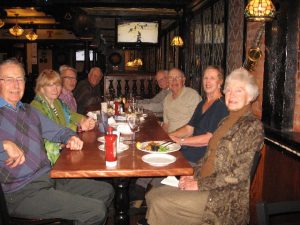 The Class of ’57 gathered at the Rose and Crown.